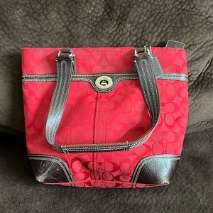 Authentic Red Coach Purse
